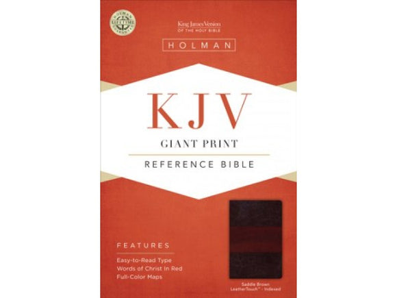 KJV Giant Print Ref Bible, Saddle Brown Leathertouch