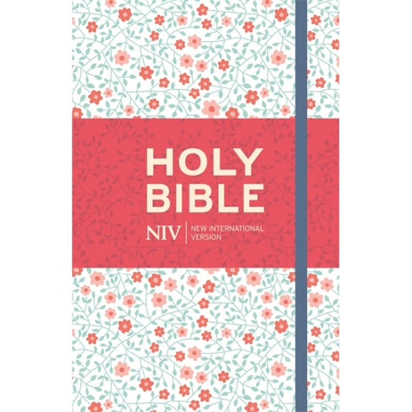 NIV HOLY BIBLE THINLINE FLORAL CLOTHBOUND HB WITH ELASTIC