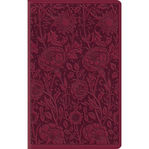 ESV LARGE PRINT BIBLE COMPACT TRUTONE BERRY FLORAL DESIGN